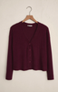 Mara Silky Rib Cardigan - Merlot