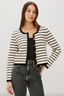 Catania Cardigan - Ivory/Black Stripe
