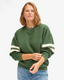 Clare V. Oversized Varsity Sweatshirt- Forest