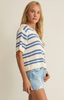 Prado Stripe Sweater Top - Lake Blue
