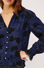Magda Shirt - Navy Tossed Roses