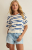 Prado Stripe Sweater Top - Lake Blue
