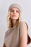 Merino Wool Embroidered Beanie - Soft Taupe