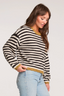 Stevie Stripe Sweater - Black and White