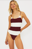 Calista One Piece - Merlot Stripe