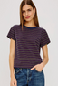 Girlfriend Tee-Maroon/Navy Stripe
