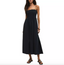 Cornelia Poplin Midi Dress - Black